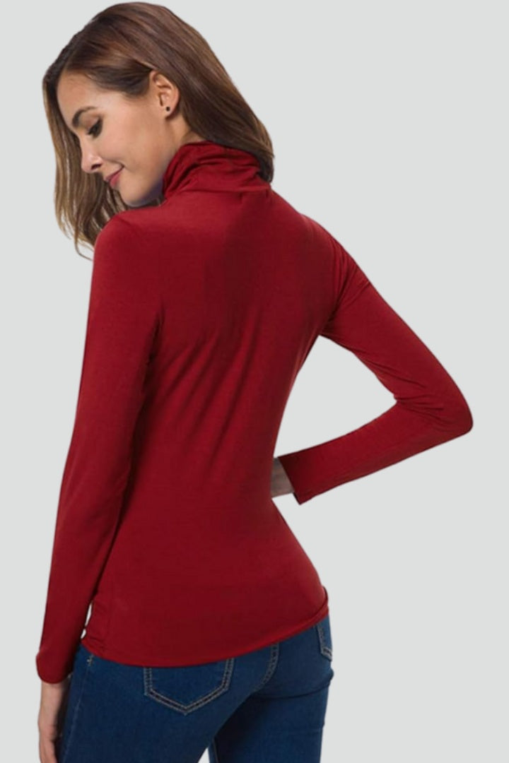Livia | Maglia a Maniche Lunghe Collo Alto Donna Aderente