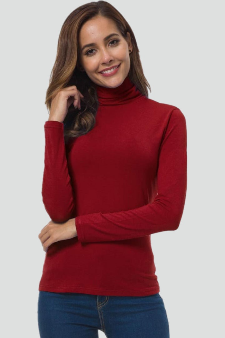 Livia | Maglia a Maniche Lunghe Collo Alto Donna Aderente