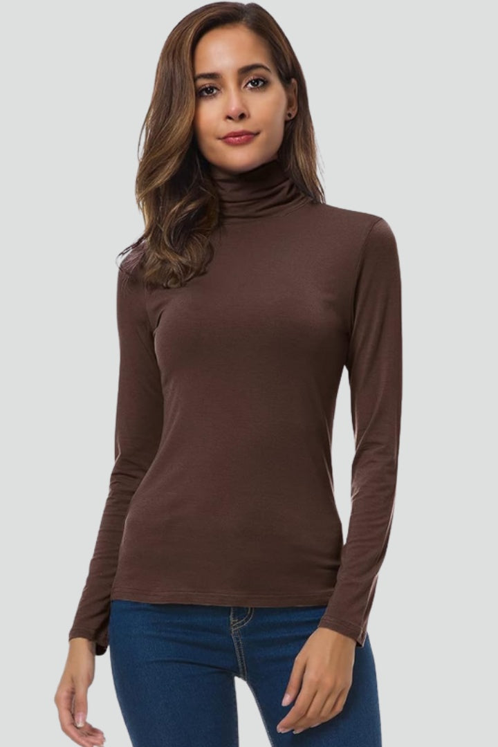 Livia | Maglia a Maniche Lunghe Collo Alto Donna Aderente