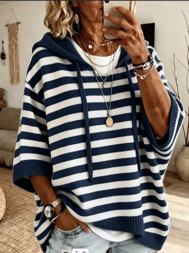 Livia | Poncho in Maglia con Cappuccio Donna Oversize