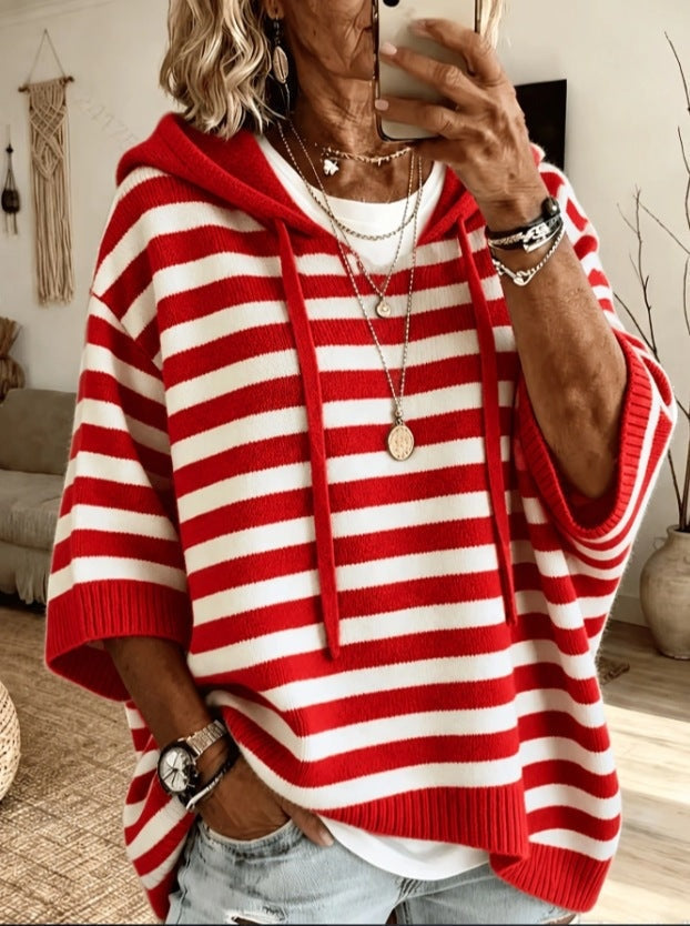 Livia | Poncho in Maglia con Cappuccio Donna Oversize