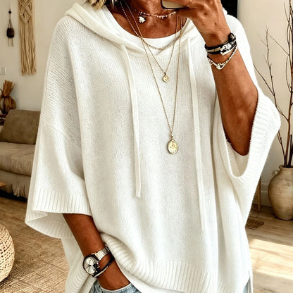Livia | Poncho in Maglia con Cappuccio Donna Oversize