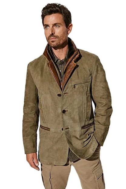 Lorenzo | Giacca di Pelle Uomo Camoscio Elegante