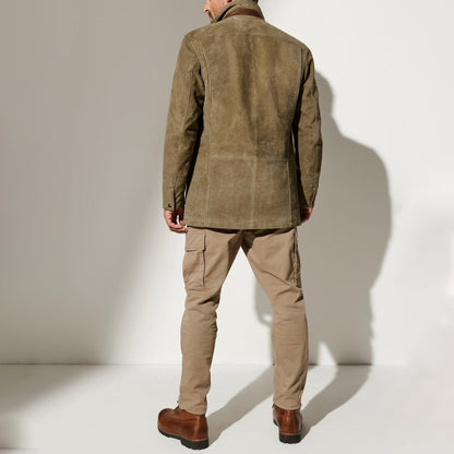 Lorenzo | Giacca di Pelle Uomo Camoscio Elegante