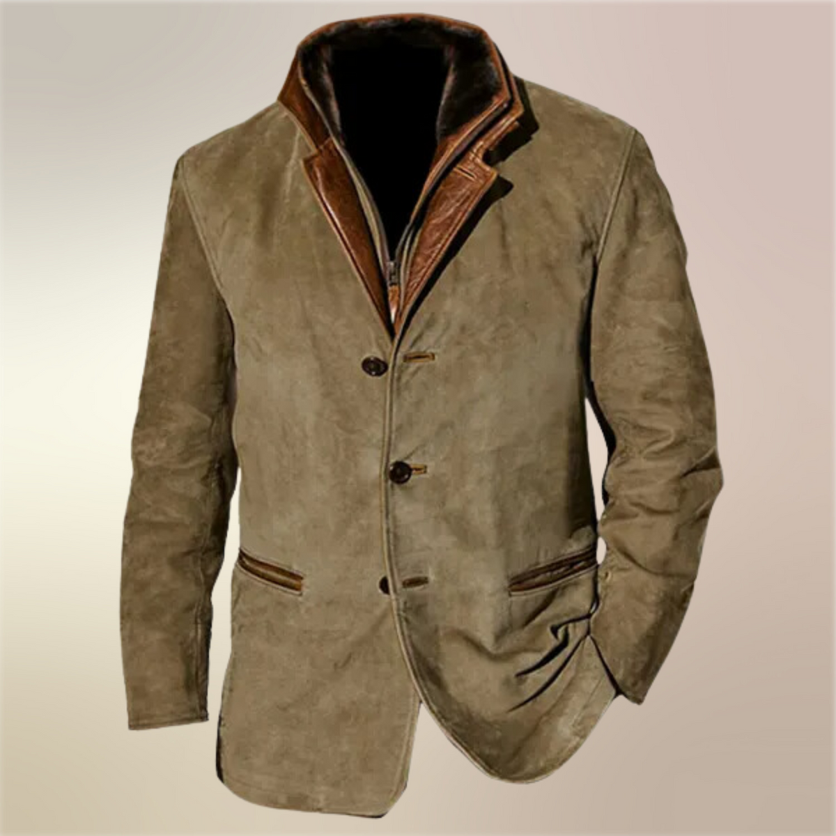 Lorenzo | Giacca di Pelle Uomo Camoscio Elegante