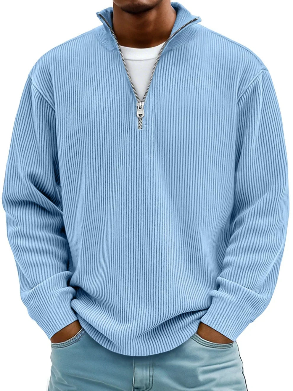 Lorenzo | Maglione Quarter Zip Uomo Maglie Maniche Lunghe Collo Alto