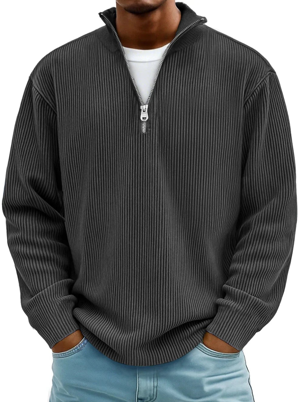 Lorenzo | Maglione Quarter Zip Uomo Maglie Maniche Lunghe Collo Alto