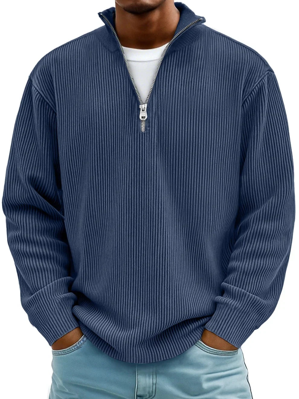 Lorenzo | Maglione Quarter Zip Uomo Maglie Maniche Lunghe Collo Alto