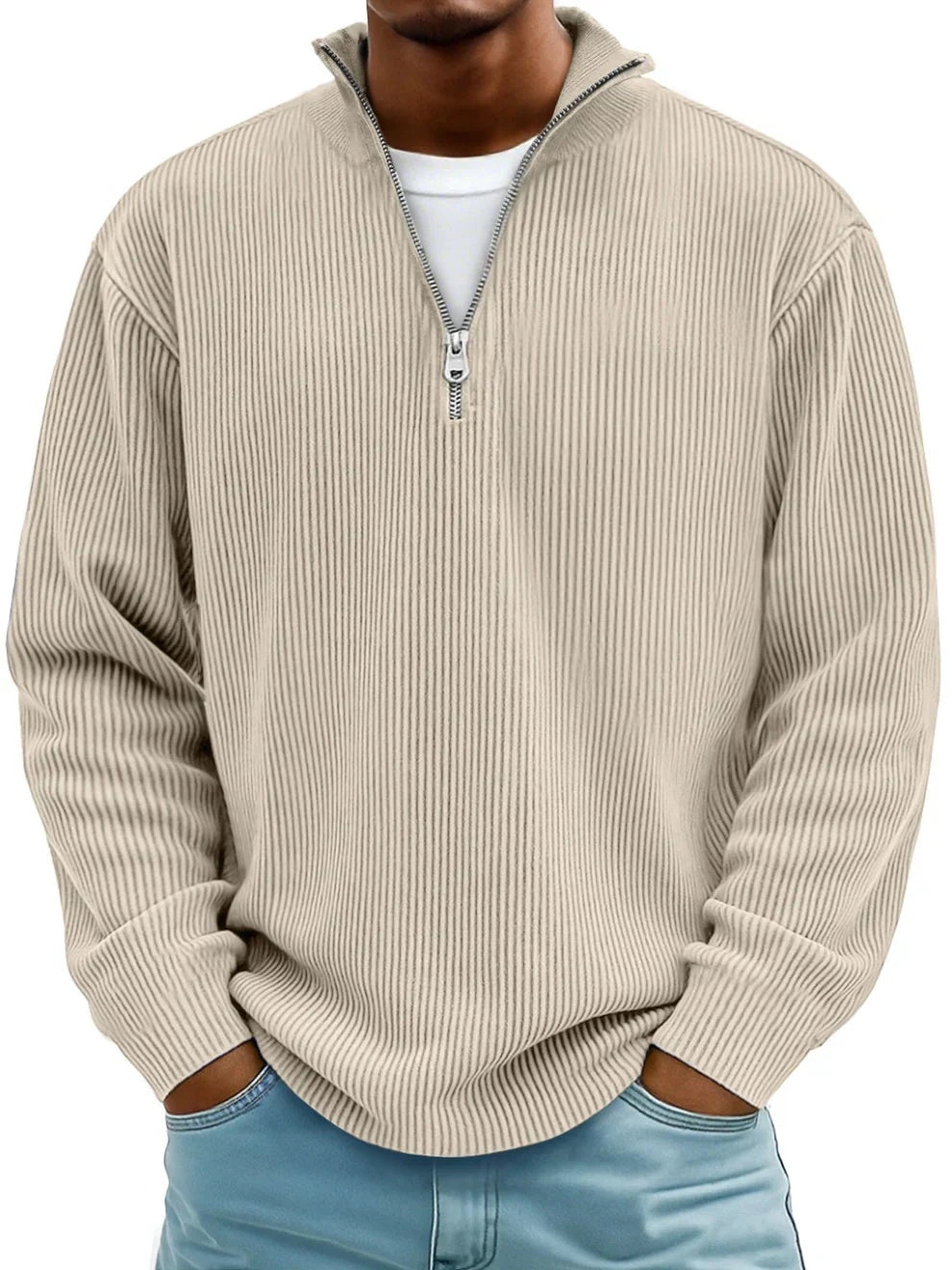 Lorenzo | Maglione Quarter Zip Uomo Maglie Maniche Lunghe Collo Alto