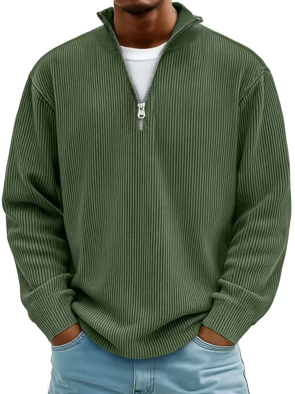Lorenzo | Maglione Quarter Zip Uomo Maglie Maniche Lunghe Collo Alto