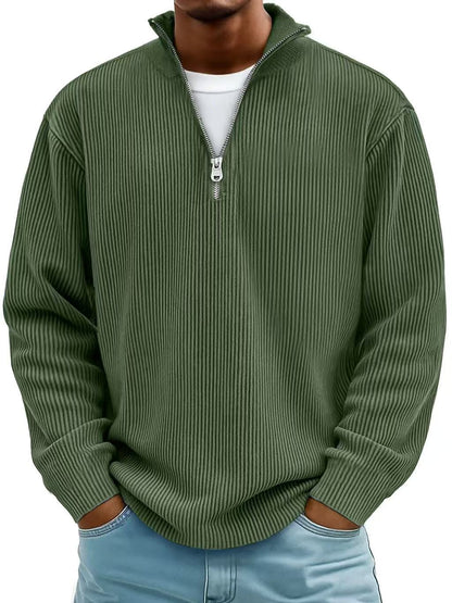 Lorenzo | Maglione Quarter Zip Uomo Maglie Maniche Lunghe Collo Alto
