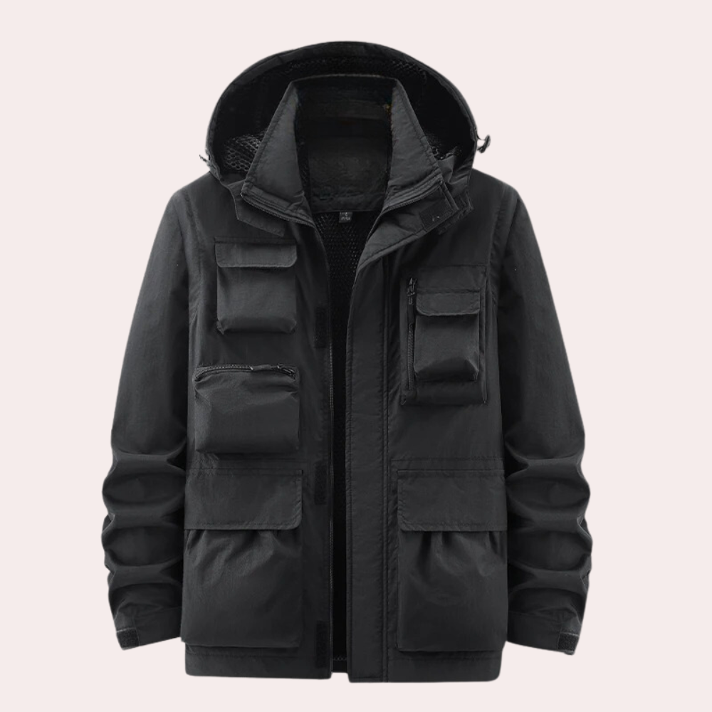 Lorenzo | Parka Uomo Impermeabile con Cappuccio Multitasche