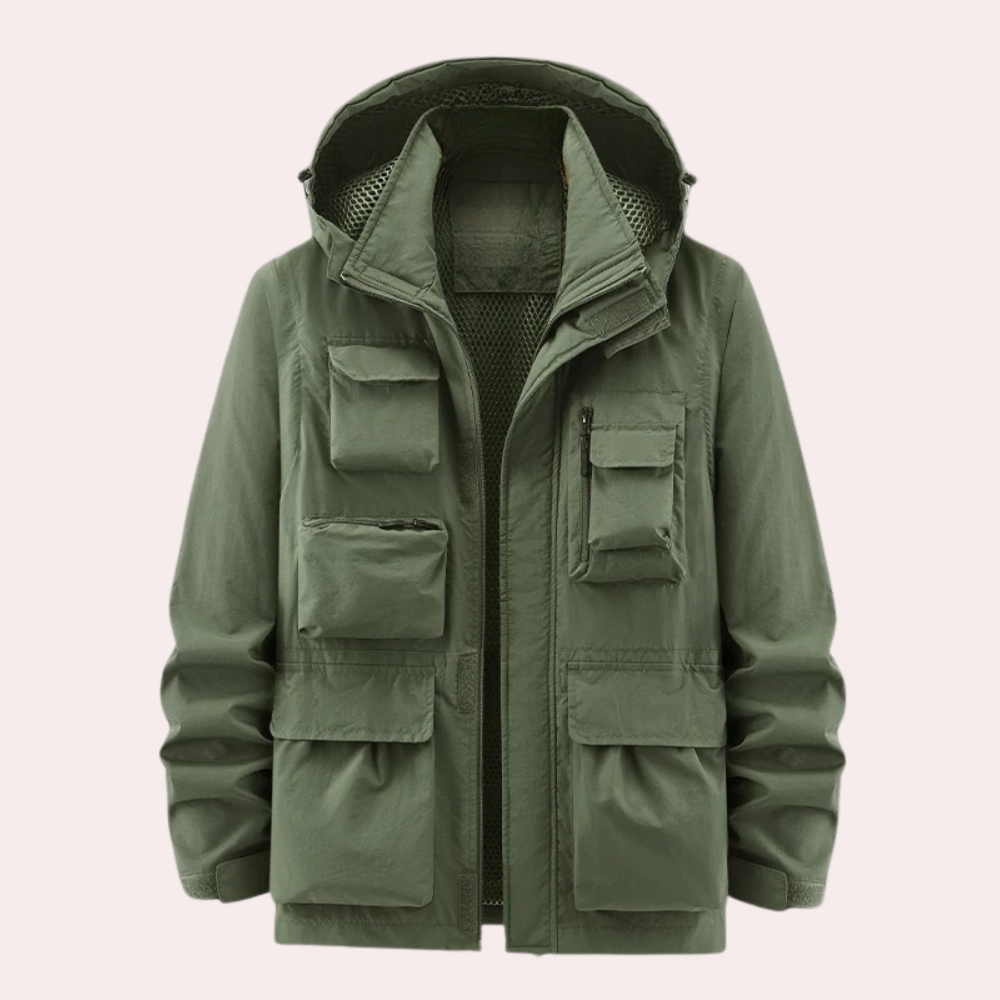 Lorenzo | Parka Uomo Impermeabile con Cappuccio Multitasche