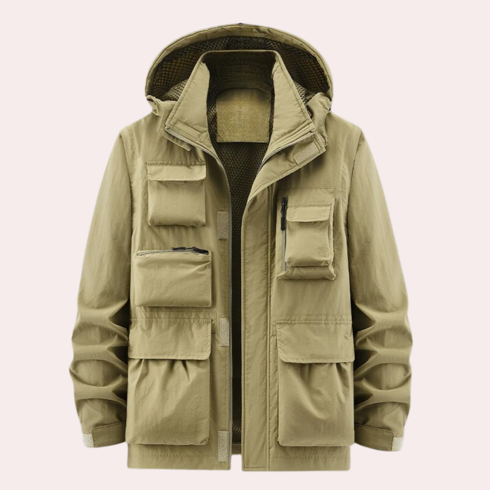 Lorenzo | Parka Uomo Impermeabile con Cappuccio Multitasche