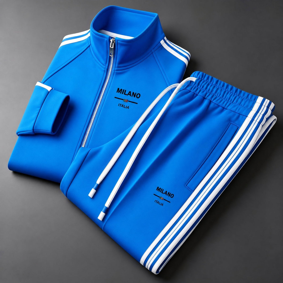 Lorenzo | Tute Sportive Uomo Completo con Zip Bande Laterali