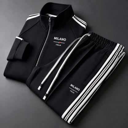 Lorenzo | Tute Sportive Uomo Completo con Zip Bande Laterali
