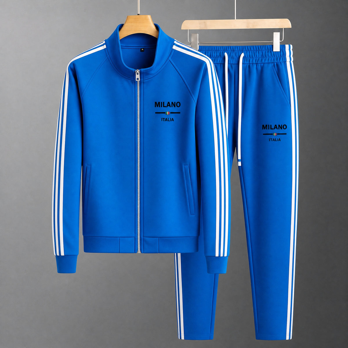 Lorenzo | Tute Sportive Uomo Completo con Zip Bande Laterali