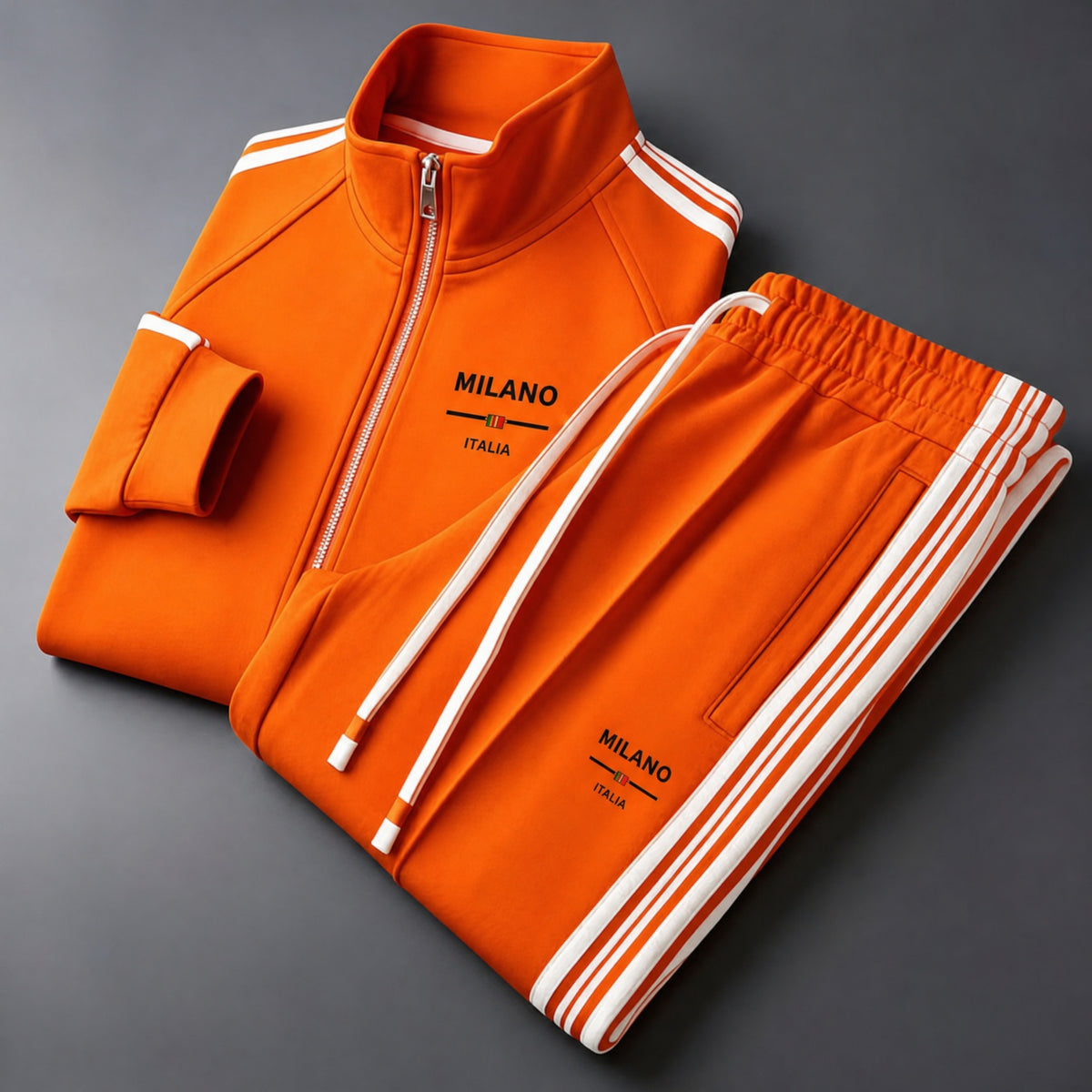 Lorenzo | Tute Sportive Uomo Completo con Zip Bande Laterali