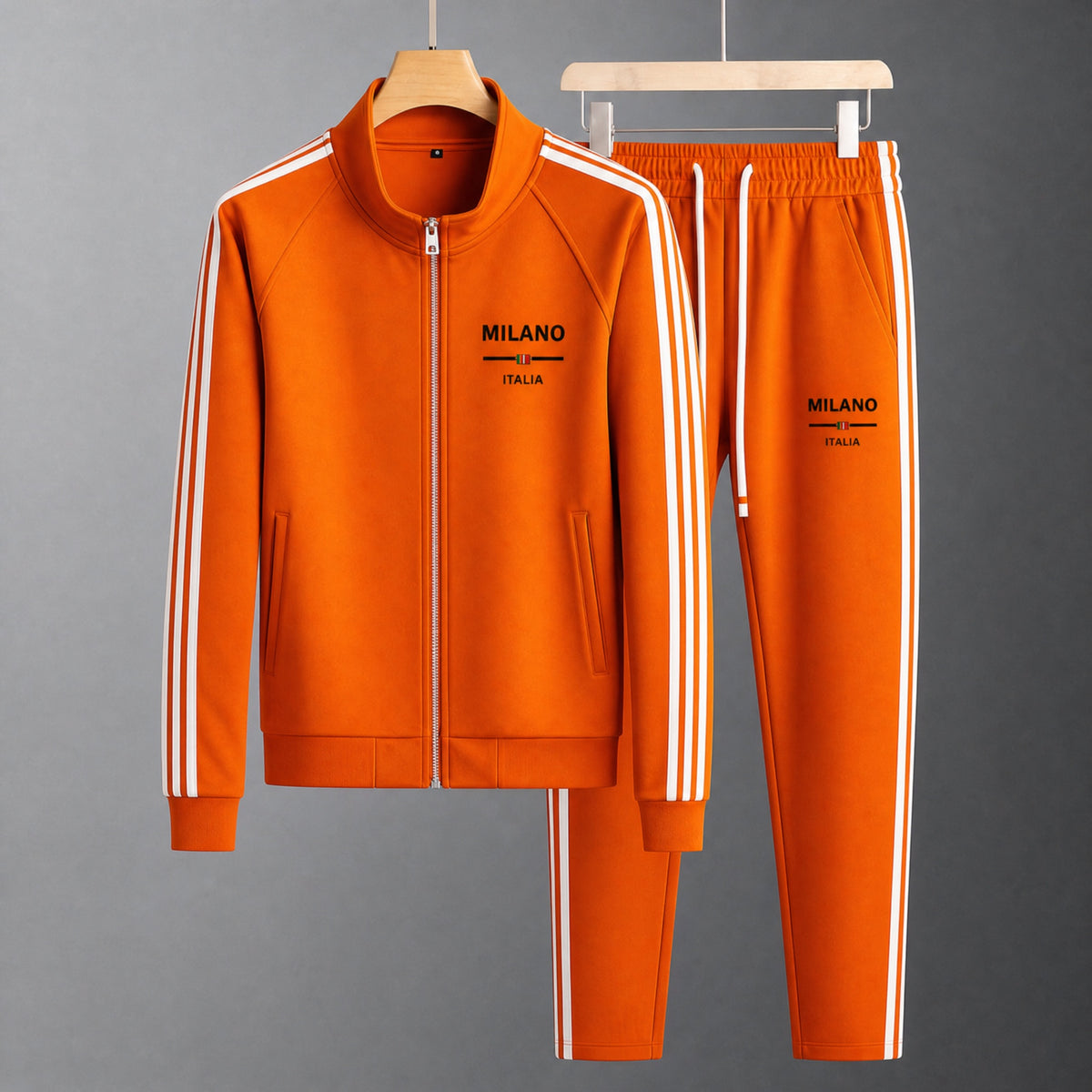 Lorenzo | Tute Sportive Uomo Completo con Zip Bande Laterali