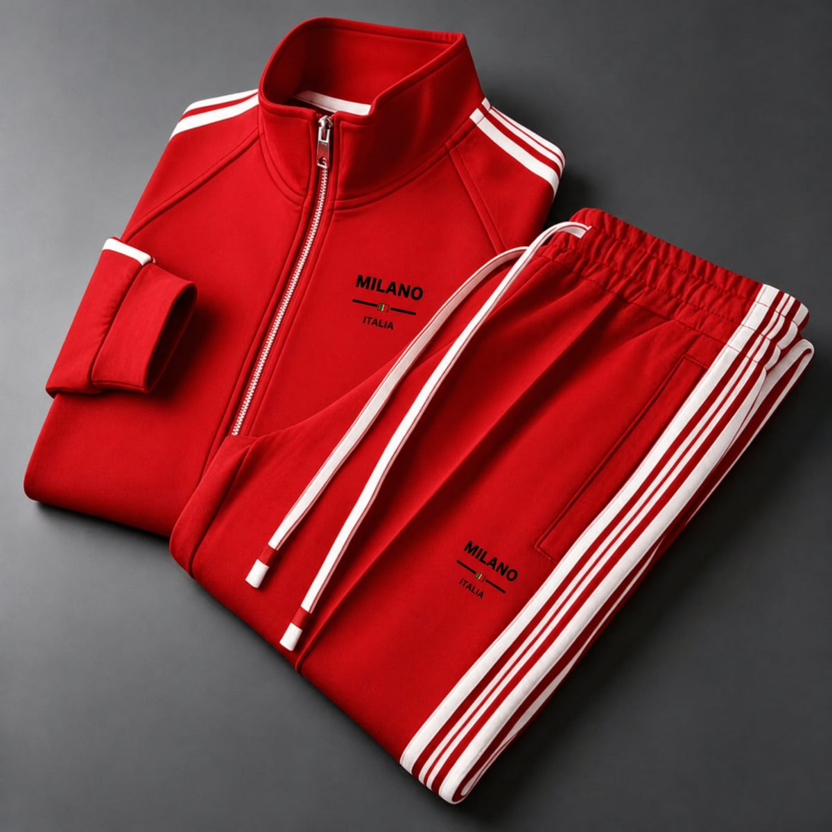 Lorenzo | Tute Sportive Uomo Completo con Zip Bande Laterali