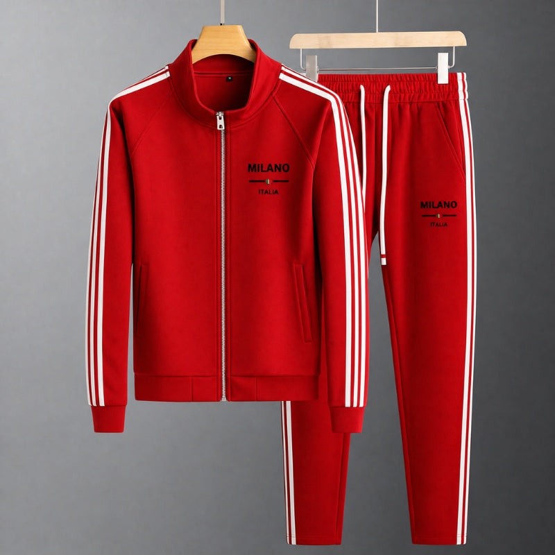 Lorenzo | Tute Sportive Uomo Completo con Zip Bande Laterali
