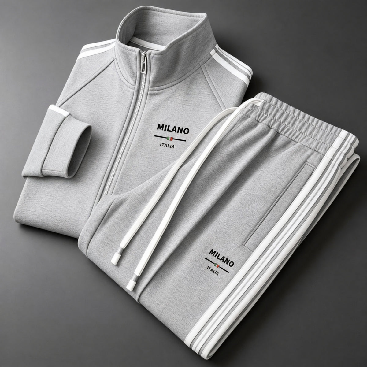 Lorenzo | Tute Sportive Uomo Completo con Zip Bande Laterali