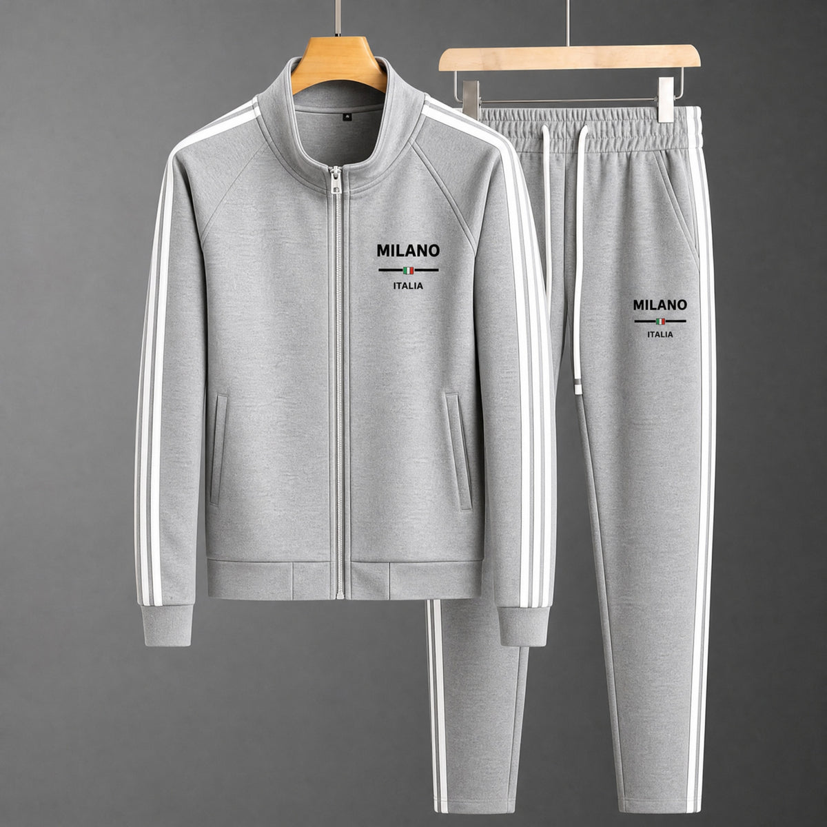 Lorenzo | Tute Sportive Uomo Completo con Zip Bande Laterali