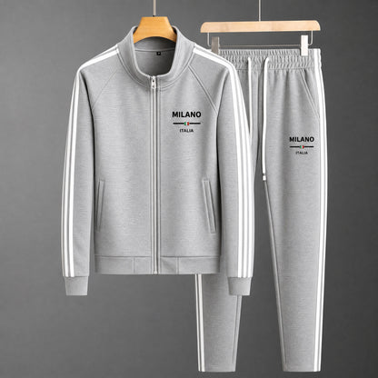 Lorenzo | Tute Sportive Uomo Completo con Zip Bande Laterali