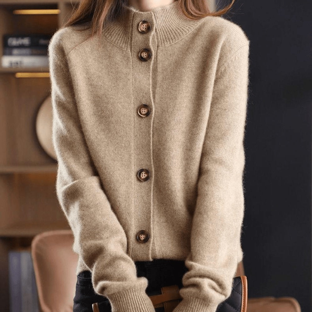 Ludovica | Cardigan in Cashmere Donna Bottoni Collo con Revers