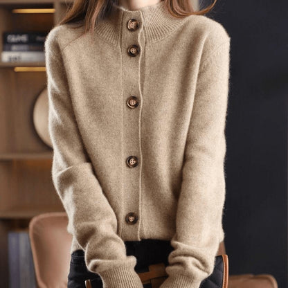 Ludovica | Cardigan in Cashmere Donna Bottoni Collo con Revers