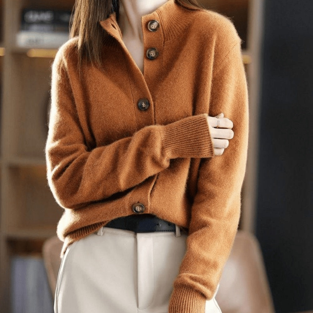 Ludovica | Cardigan in Cashmere Donna Bottoni Collo con Revers