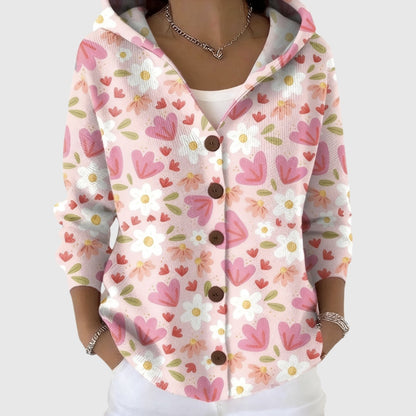 Ludovica | Cardigan Lungo Donna a Righe con Bottoni Scollatura V