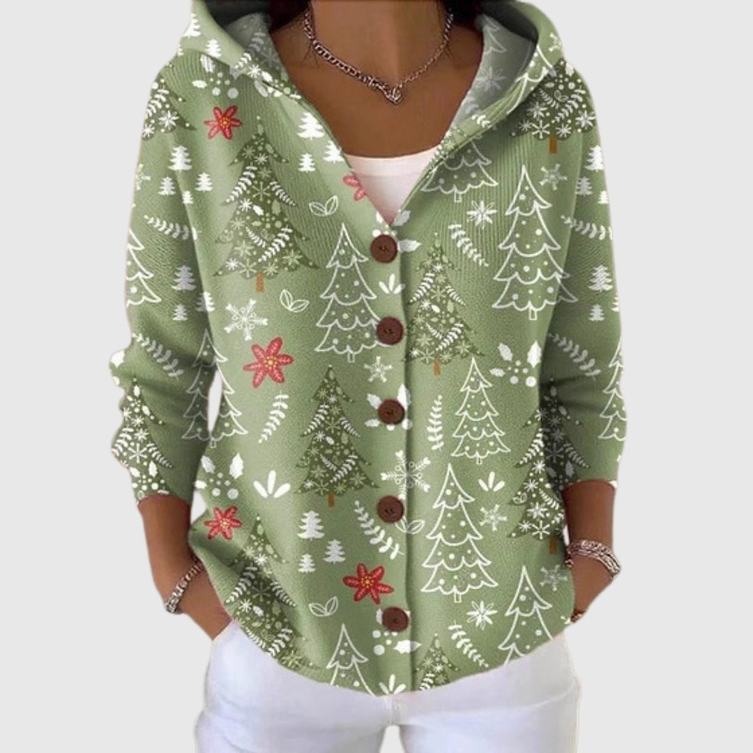 Ludovica | Cardigan Lungo Donna a Righe con Bottoni Scollatura V