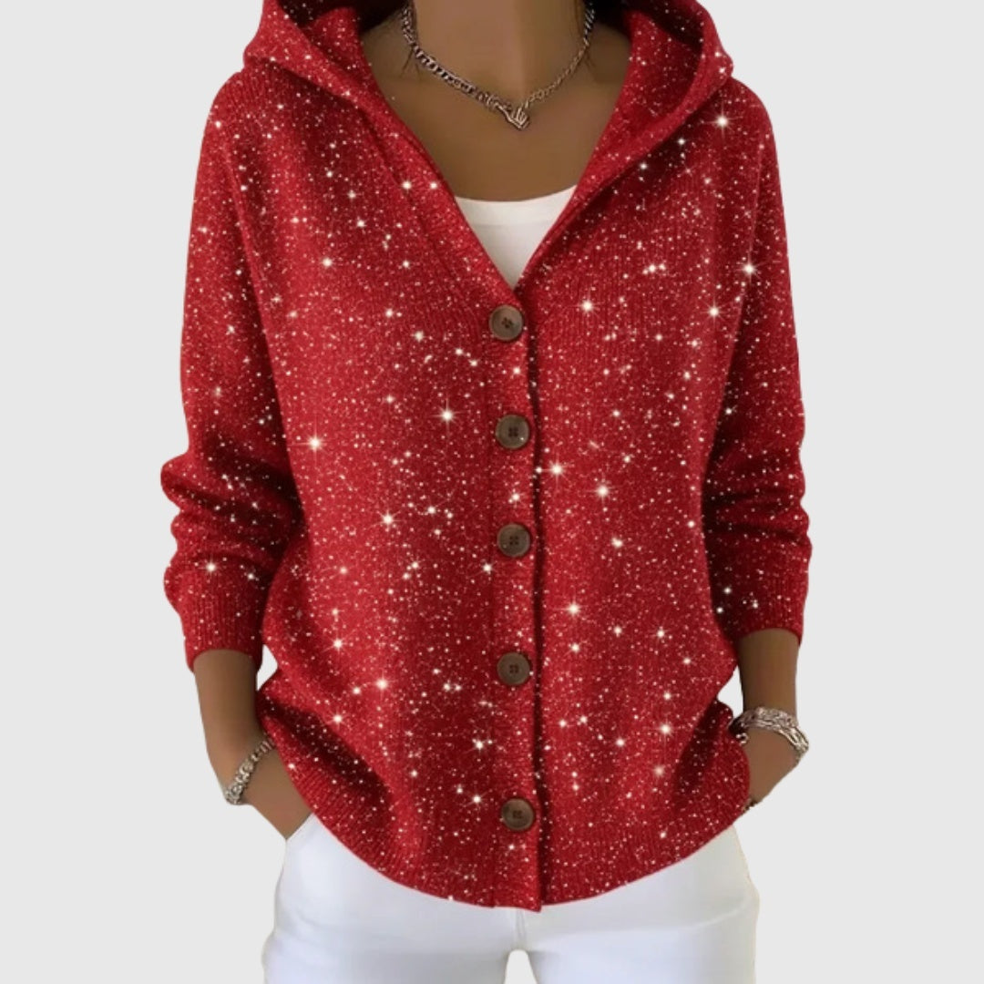 Ludovica | Cardigan Lungo Donna a Righe con Bottoni Scollatura V