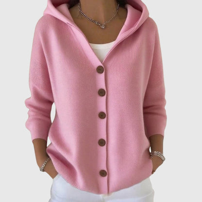 Ludovica | Cardigan Lungo Donna a Righe con Bottoni Scollatura V