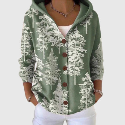 Ludovica | Cardigan Lungo Donna a Righe con Bottoni Scollatura V