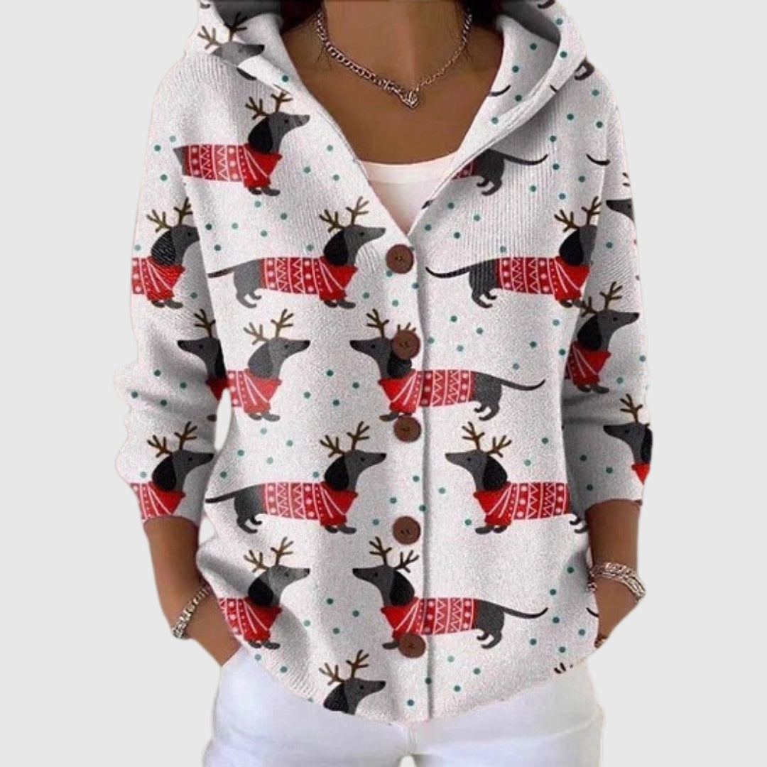Ludovica | Cardigan Lungo Donna a Righe con Bottoni Scollatura V