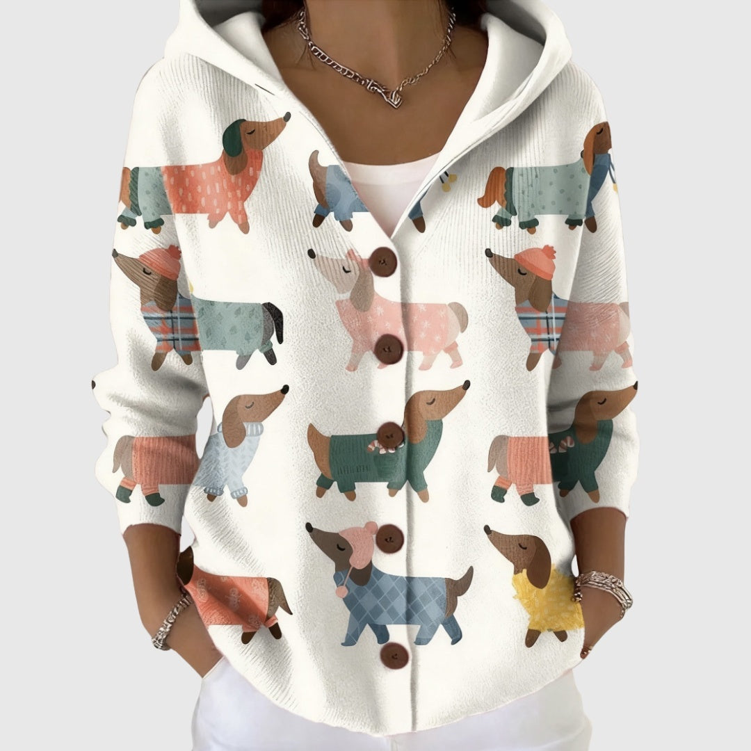 Ludovica | Cardigan Lungo Donna a Righe con Bottoni Scollatura V