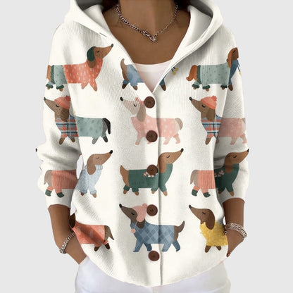 Ludovica | Cardigan Lungo Donna a Righe con Bottoni Scollatura V