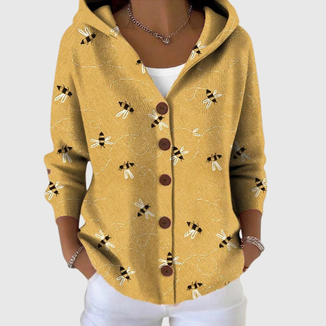 Ludovica | Cardigan Lungo Donna a Righe con Bottoni Scollatura V