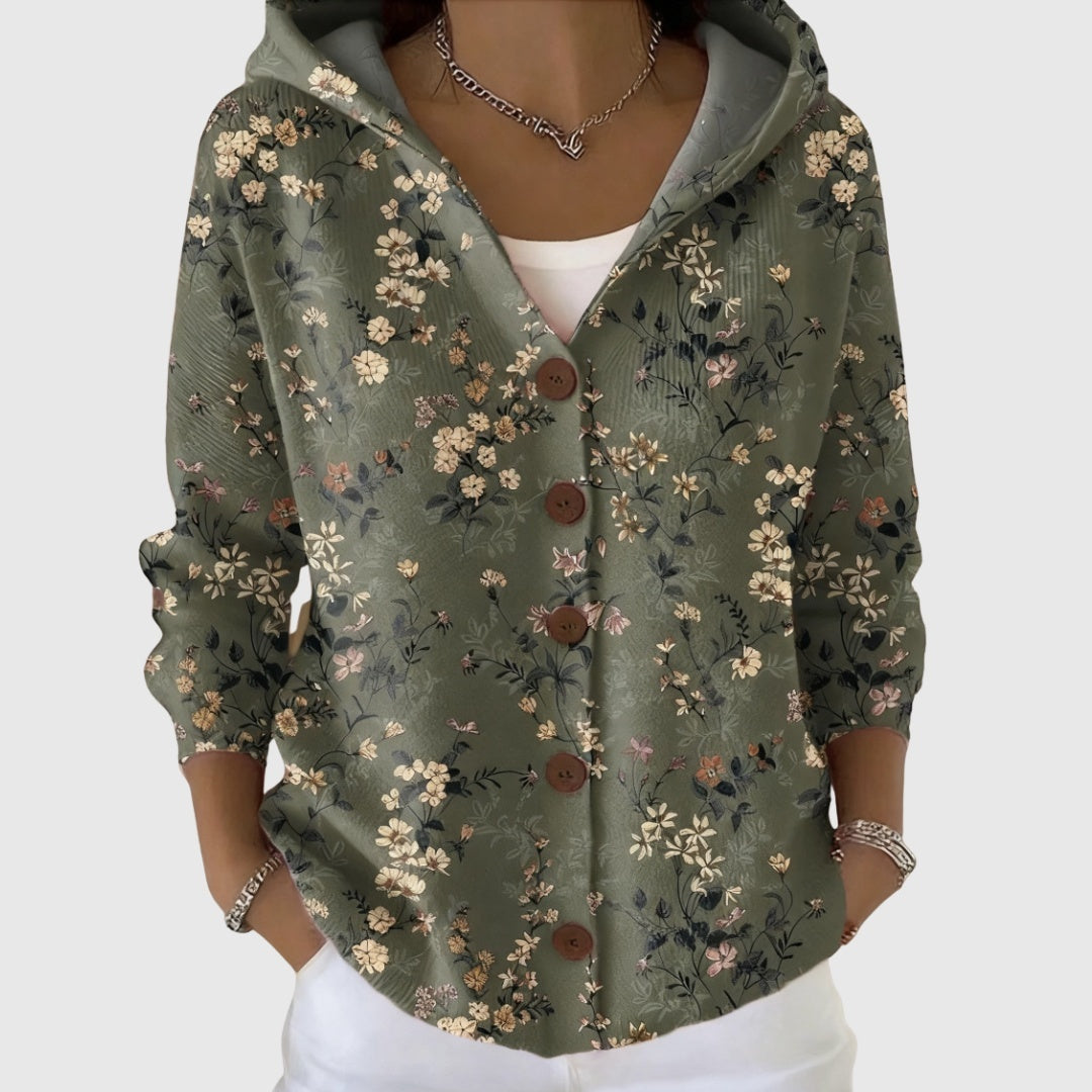 Ludovica | Cardigan Lungo Donna a Righe con Bottoni Scollatura V