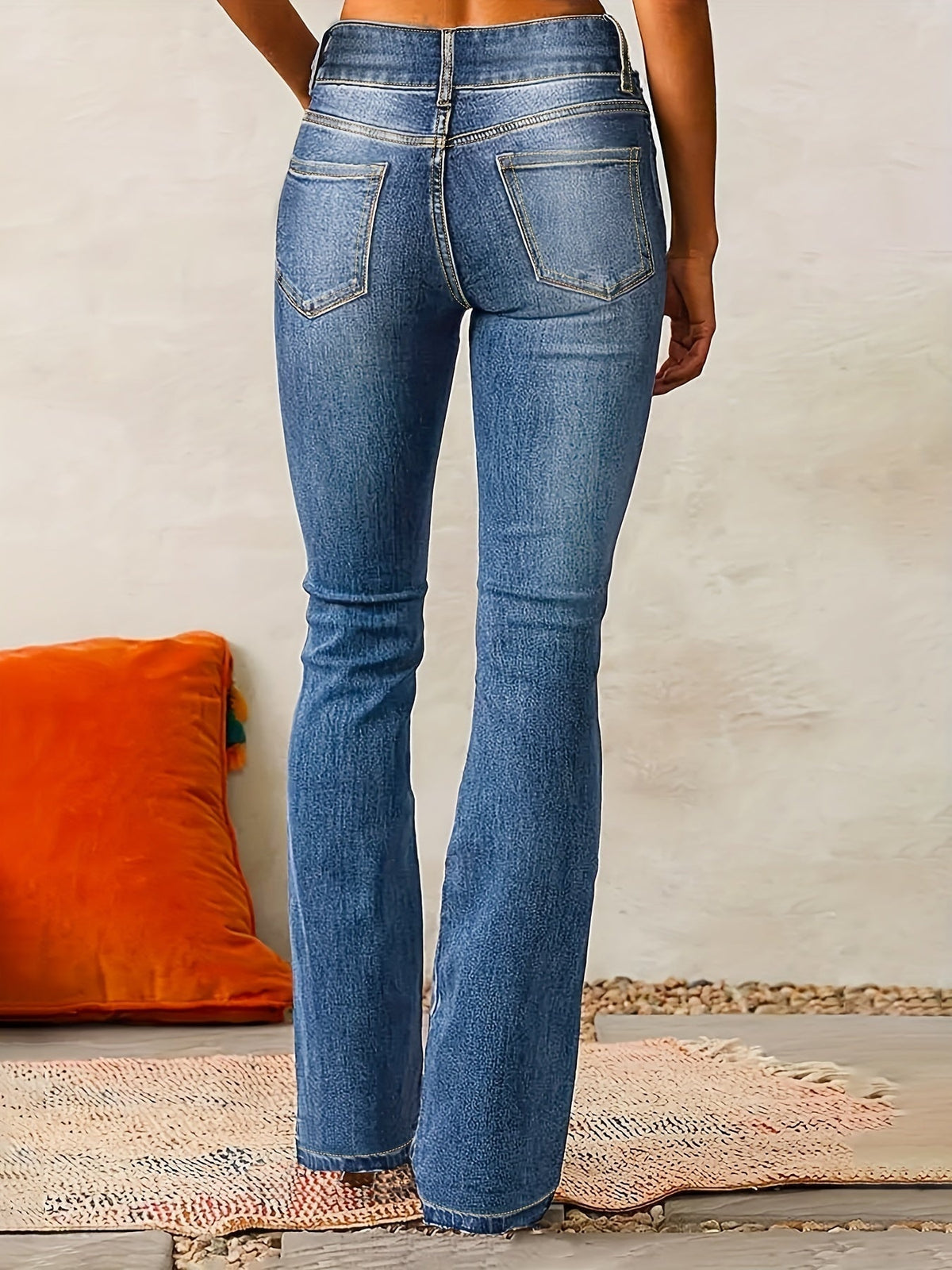 Ludovica | Jeans Bootcut a Vita Alta Donna Doppio Bottone