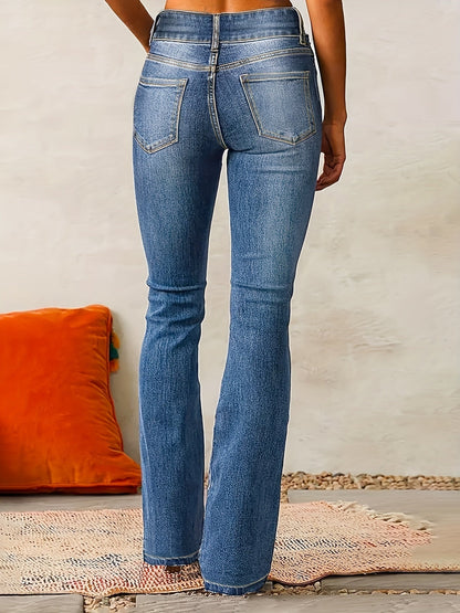 Ludovica | Jeans Bootcut a Vita Alta Donna Doppio Bottone