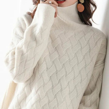 Ludovica | Maglione Dolcevita Donna Oversize Trecce Invernale