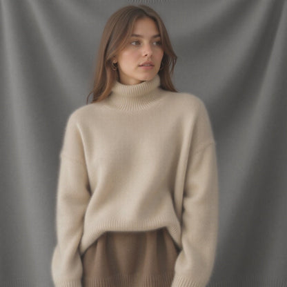 Maglione Dolcevita Oversize in Cashmere Donna Collo Alto