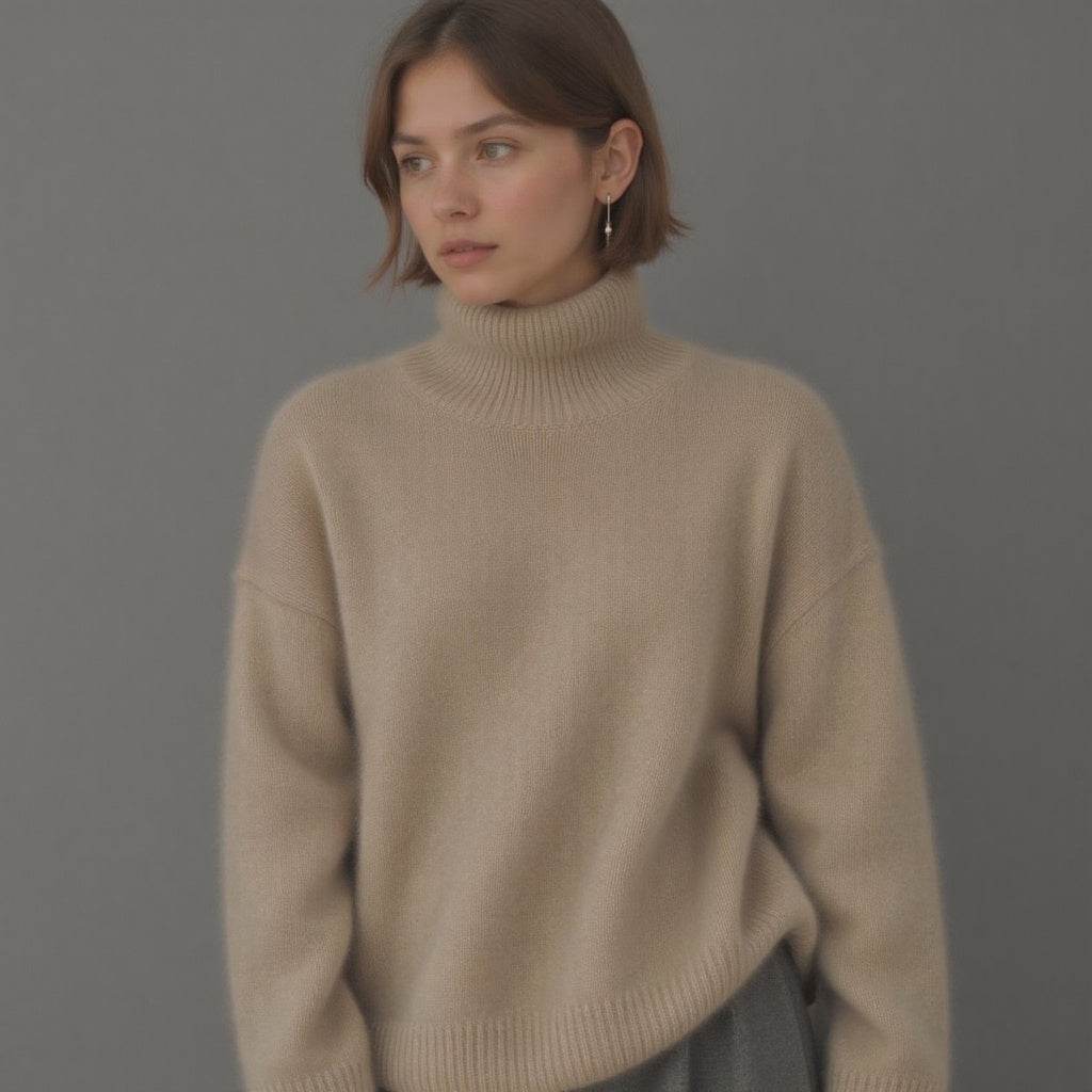 Maglione Dolcevita Oversize in Cashmere Donna Collo Alto