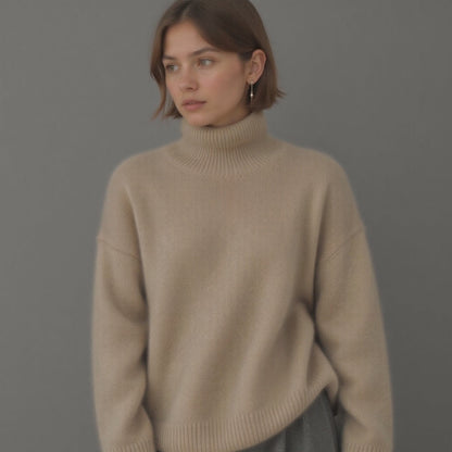 Maglione Dolcevita Oversize in Cashmere Donna Collo Alto