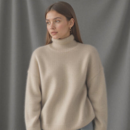 Maglione Dolcevita Oversize in Cashmere Donna Collo Alto