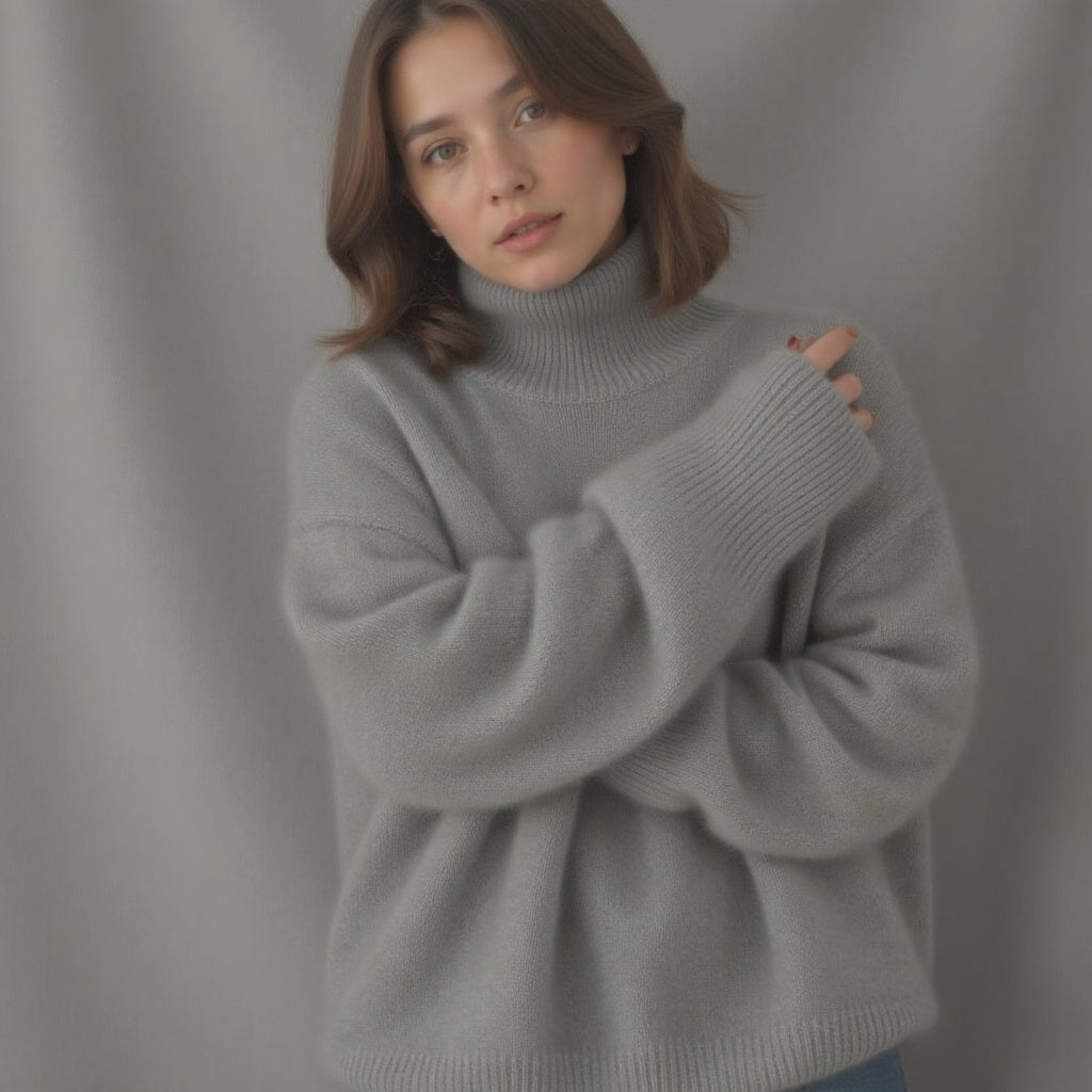 Maglione Dolcevita Oversize in Cashmere Donna Collo Alto