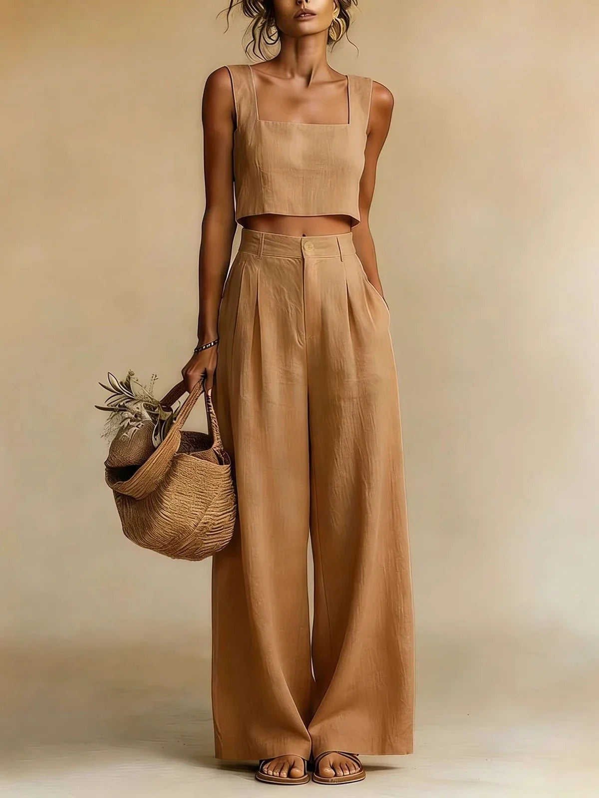 Manuela | Pantaloni a Palazzo Donna Vita Alta con Pinces